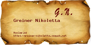 Greiner Nikoletta névjegykártya